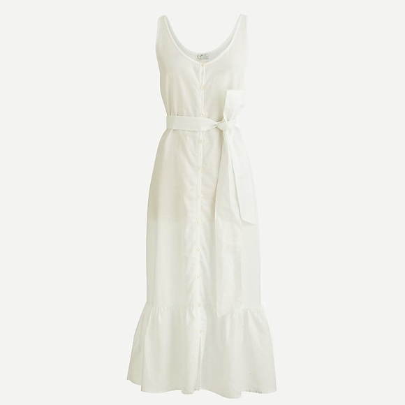 NWT J CREW Cotton-linen button-front beach dress - Picture 1 of 9
